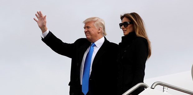 Donald Trump yemin töreni için Washington'a geldi