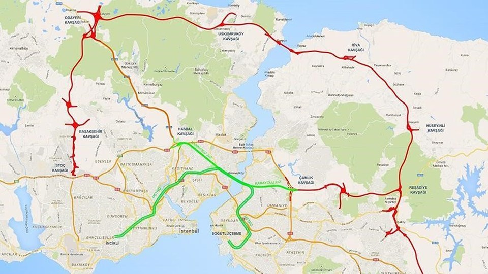 Tünel, haritada yeşil olarak gösterilen güzergahtan geçecek.