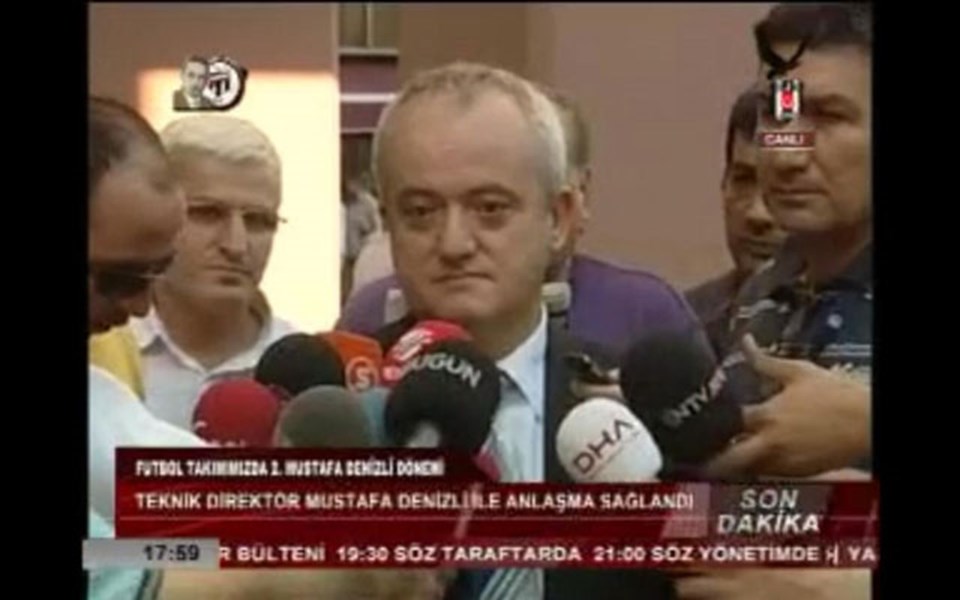 BJK TV, Denizli'yle anlaşma sağlandığını son dakika altyazısıyla böyle duyurdu. (Resmi büyütmek için üzerine tıklayın)