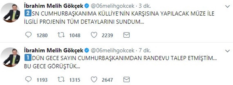 Cumhurbaşkanı Erdoğan'ın Gökçek ile görüşmesi sonrası Gökçek'ten açıklama geldi!