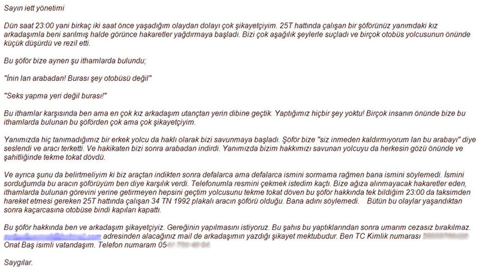 Onat Baş'ın dilekçesi. Büyütmek için üzerine tıklayın.