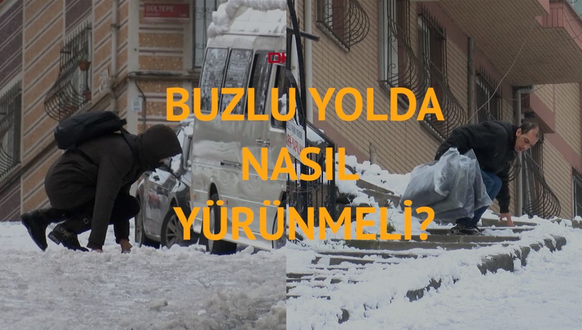 İstanbul’da sokaklar buz pistine döndü