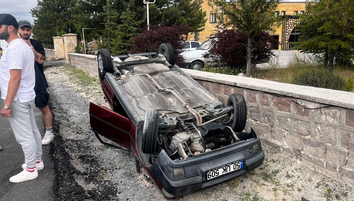 Kediye çarpmamak isterken takla attı