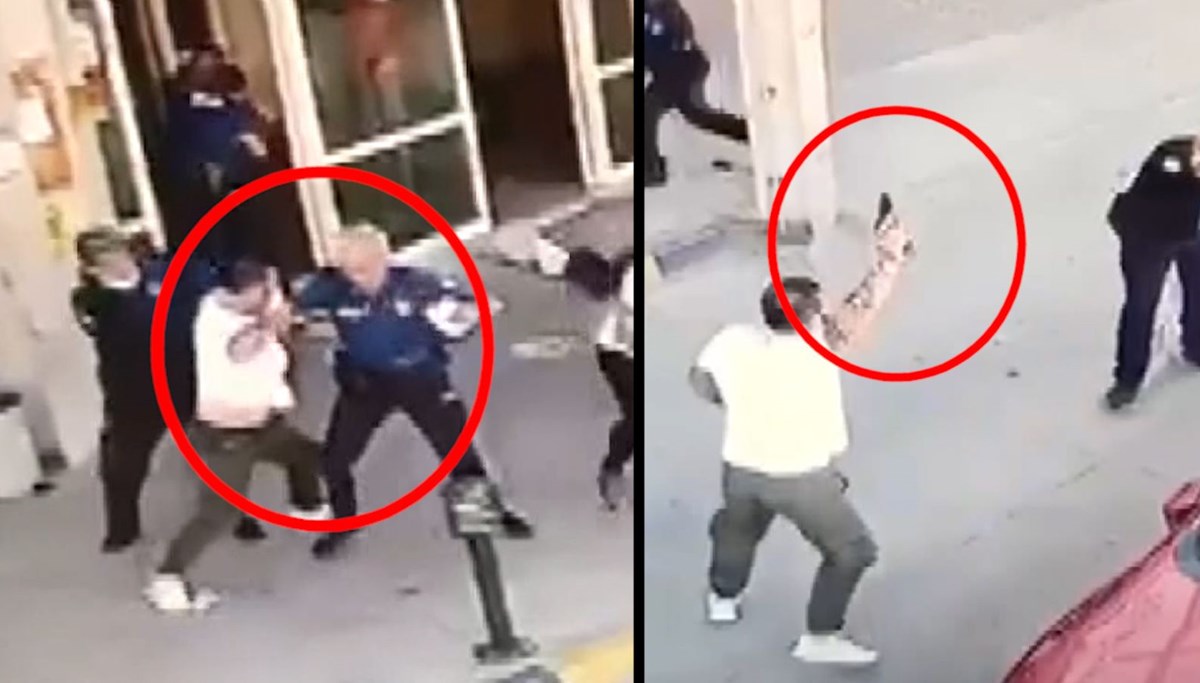 Polisin belindeki silahı alıp rastgele ateş etti