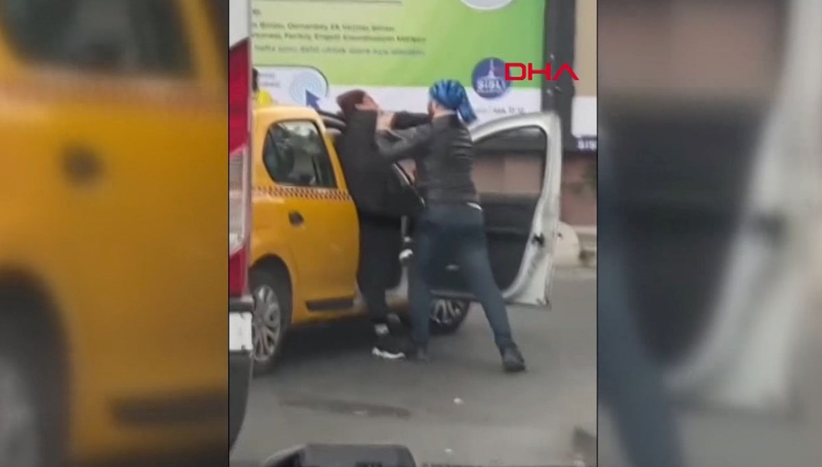 Yol verme kavgasına kadın da dahil olunca ortalık karıştı