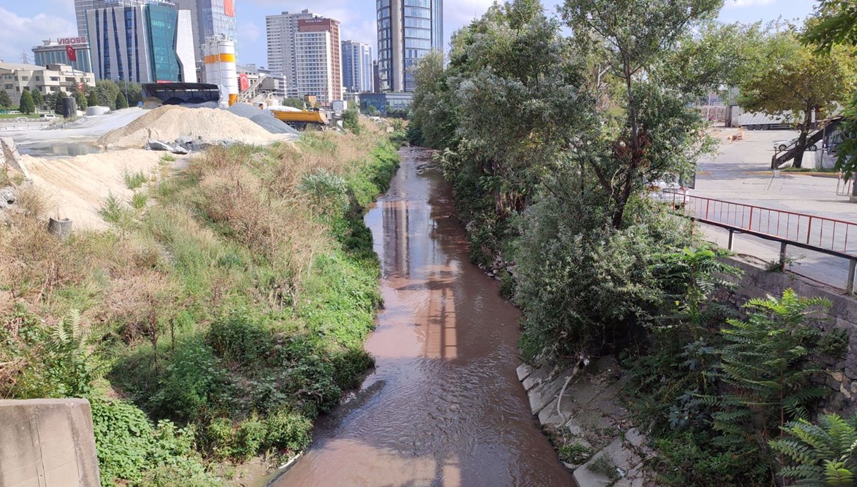 İstanbul'da kırmızıya dönen Ayamama Deresi incelendi