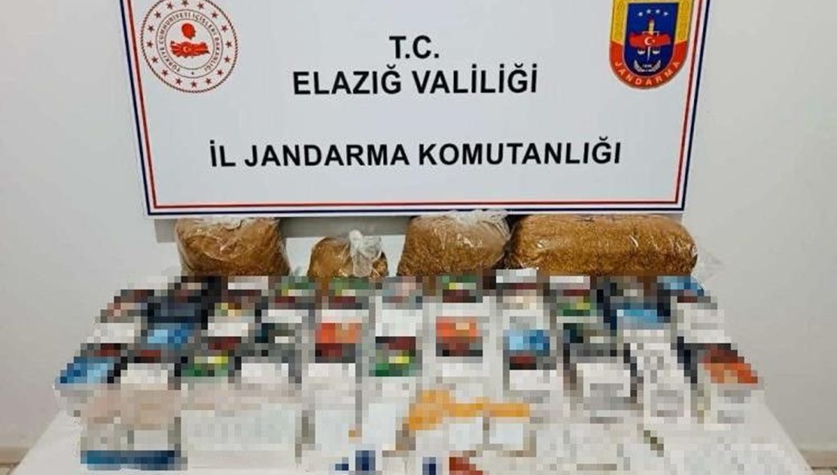 Elazığ’da kaçak tütün ve makaron ele geçirildi