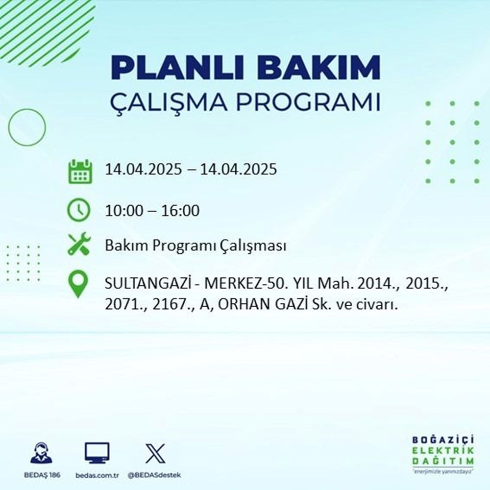 İstanbul'un 23 ilçesinde elektrik kesintisi: Elektrikler ne vakit gelecek? 9 saat sürecek (14 Nisan BEDAŞ kesinti programı) 169 QpVPia4JEGEXEGoCMyMNA