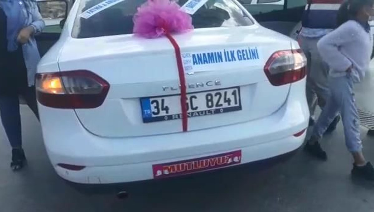 Cinayet şüphelisi gelin arabasında yakalandı