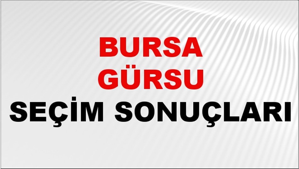 Bursa GÜRSU Seçim Sonuçları 2024 Canlı: 31 Mart 2024 Türkiye GÜRSU Yerel Seçim Sonucu ve YSK Oy Sonuçları Son Dakika