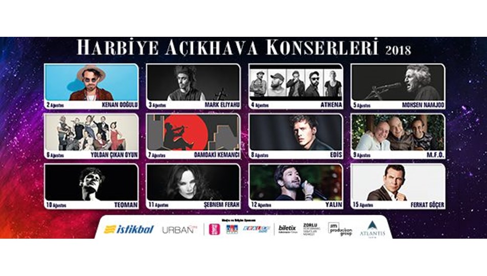 Harbiye Açıkhava Konserleri Ağustos 2018 programı