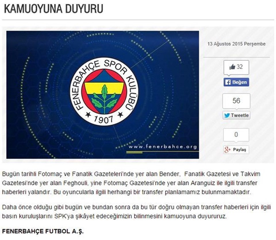 Fenerbahçe görüşmelere başlandığını açıkladı - 2