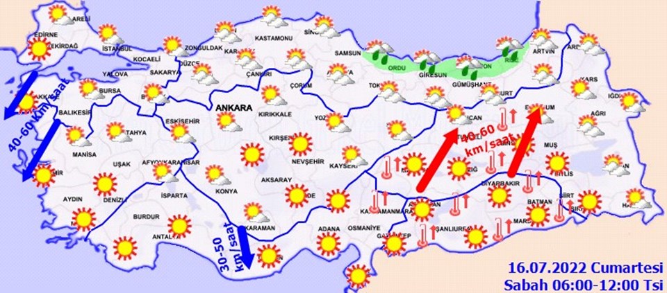 16 Temmuz'da hava durumu nasıl olacak? Meteoroloji'den sağanak ve rüzgar uyarısı - 2