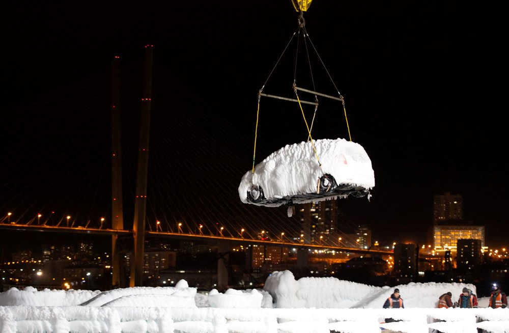 Rusya'da yük gemisindeki otomobiller dondu: Modelleri bile belli olmuyor - 4