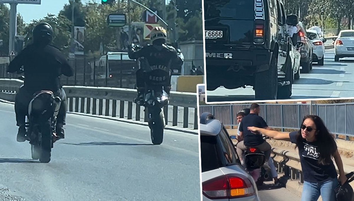 Kartal’da düğün konvoyu tepkisi | Trafiği durdurup, tek teker üstünde gittiler