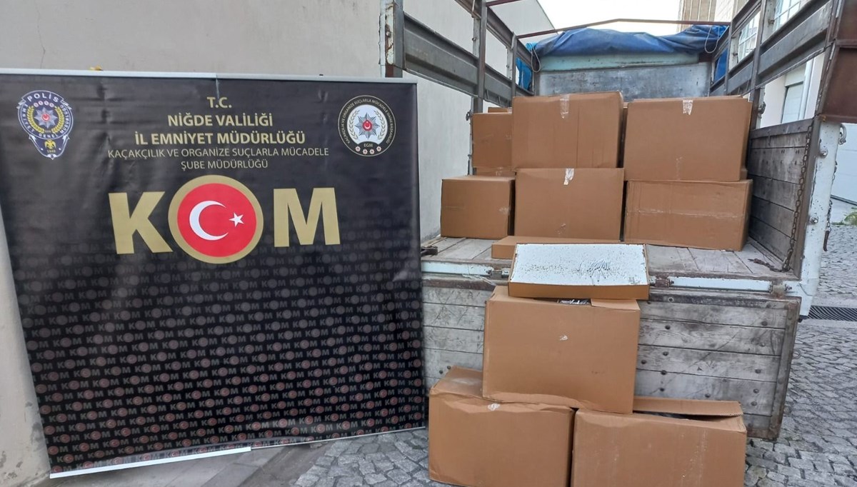 Niğde'de 7 milyon 550 bin dolu makaron ele geçirildi