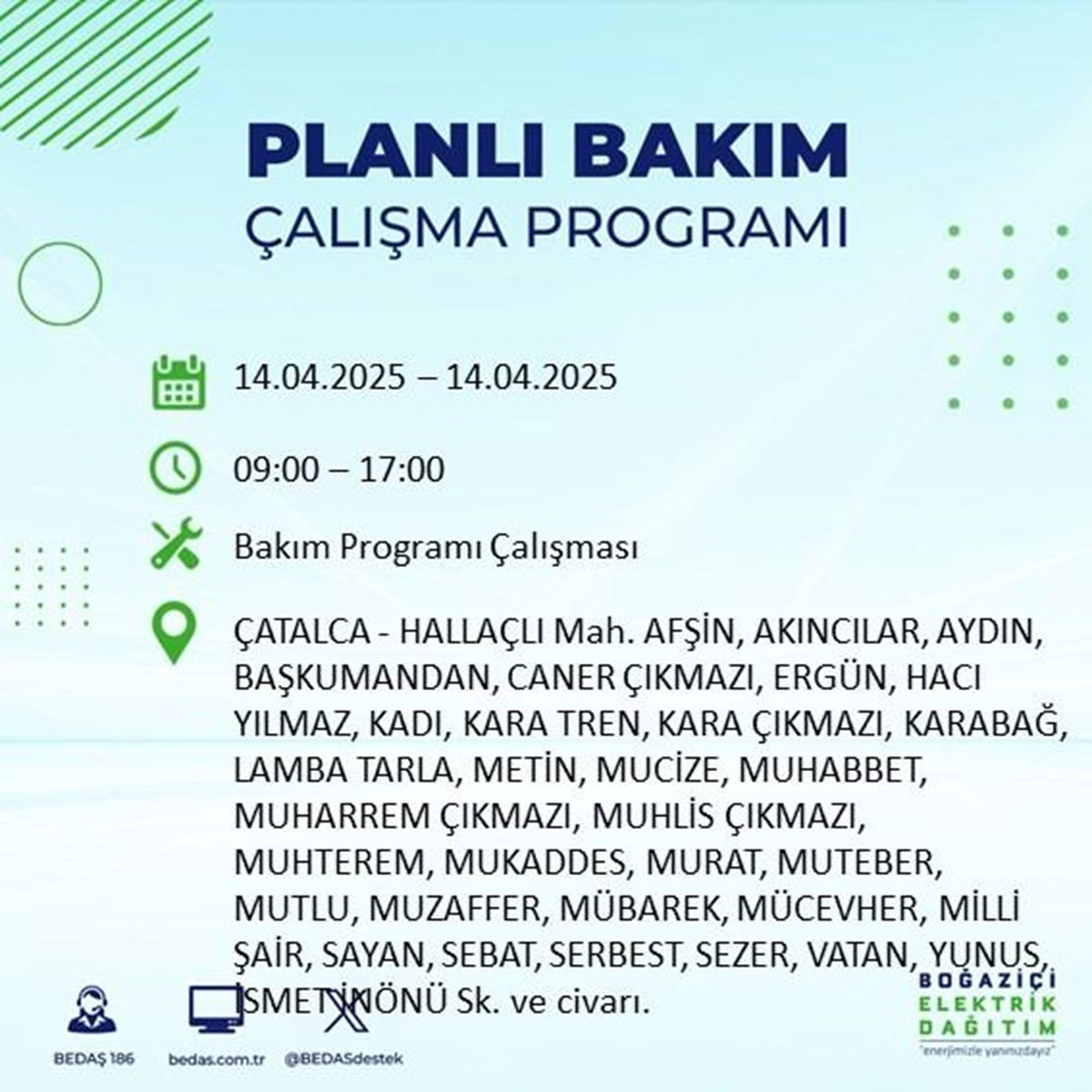 İstanbul'un 23 ilçesinde elektrik kesintisi: Elektrikler ne vakit gelecek? 9 saat sürecek (14 Nisan BEDAŞ kesinti programı) 123 w1PNZPiwk6C2f 52XPdhg