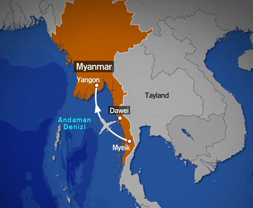 Myanmar'da kaybolan askeri uçağın parçaları bulundu - 1