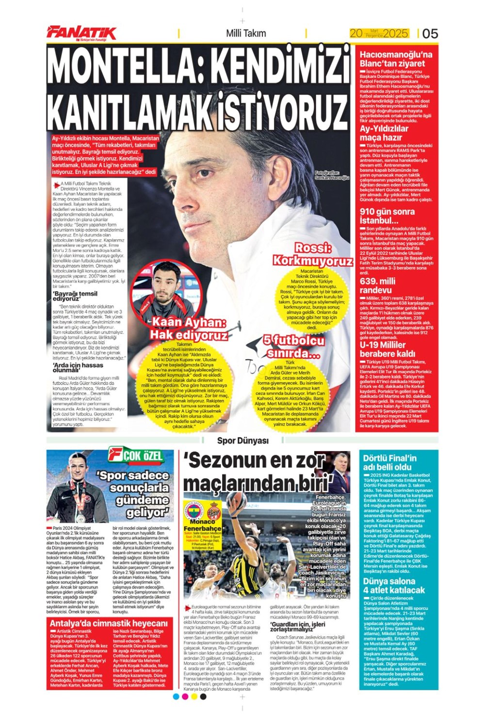 "Milliler avantaj peşinde" (20 Mart 2025 spor manşetleri) - 7