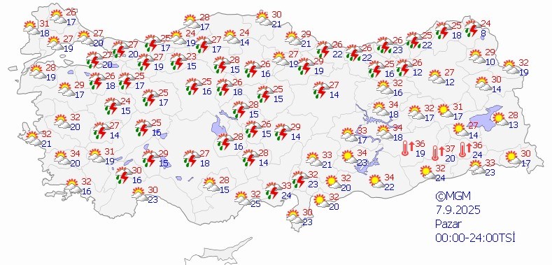 Bugün yurdun büyük bölümünde sağanak bekleniyor.