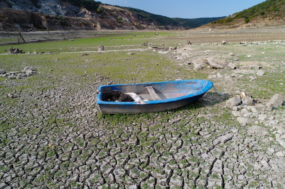 Suların çekildiği Sazlıdere Barajı'nda korkutan görüntü - 3