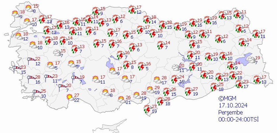 Yarın hava nasıl olacak? 17 Ekim hava durumu tahminleri - 1