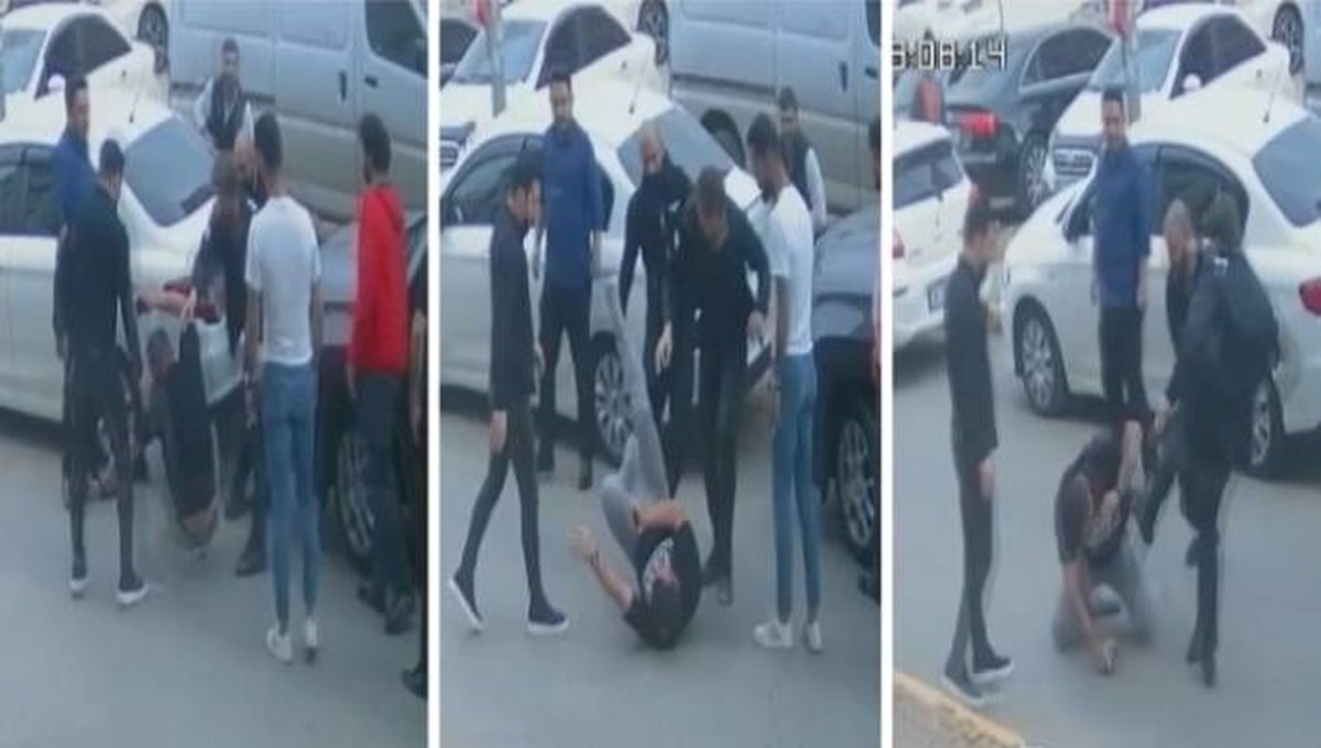 Aracına çarptığı sürücüyü arkadaşlarını çağırıp dövdü, silah çekti: O anlar kamerada