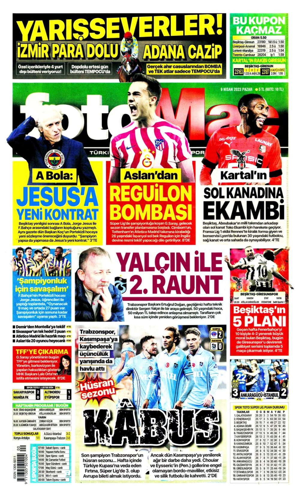 Günün spor manşetleri (9 Nisan 2023) - 1