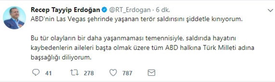 Cumhurbaşkanı Erdoğan'dan ABD'deki saldırıya kınama - 1