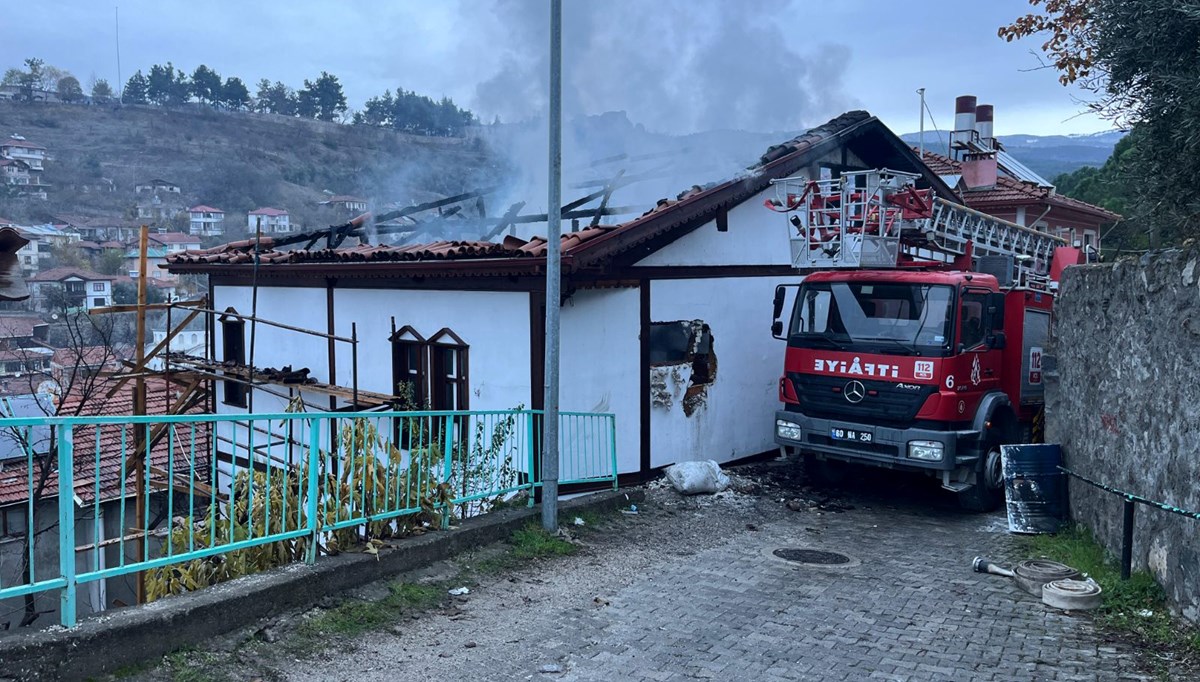 Tokat'ta tarihi konakta yangın sonucu hasar oluştu