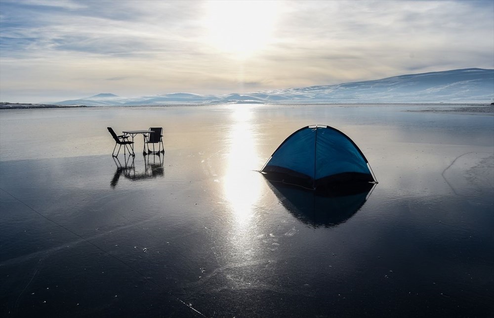 Çıldır Gölü'nde masalsı kış güzelliği - 8