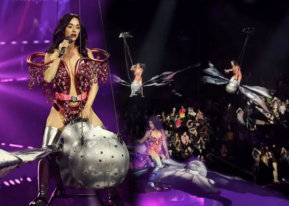 Katy Perry konserinde korkutan anlar: Düşme tehlikesi atlattı - 1