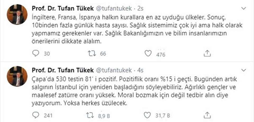 Prof. Dr. Tükek: İstanbul'da salgın yeniden başladı - 1