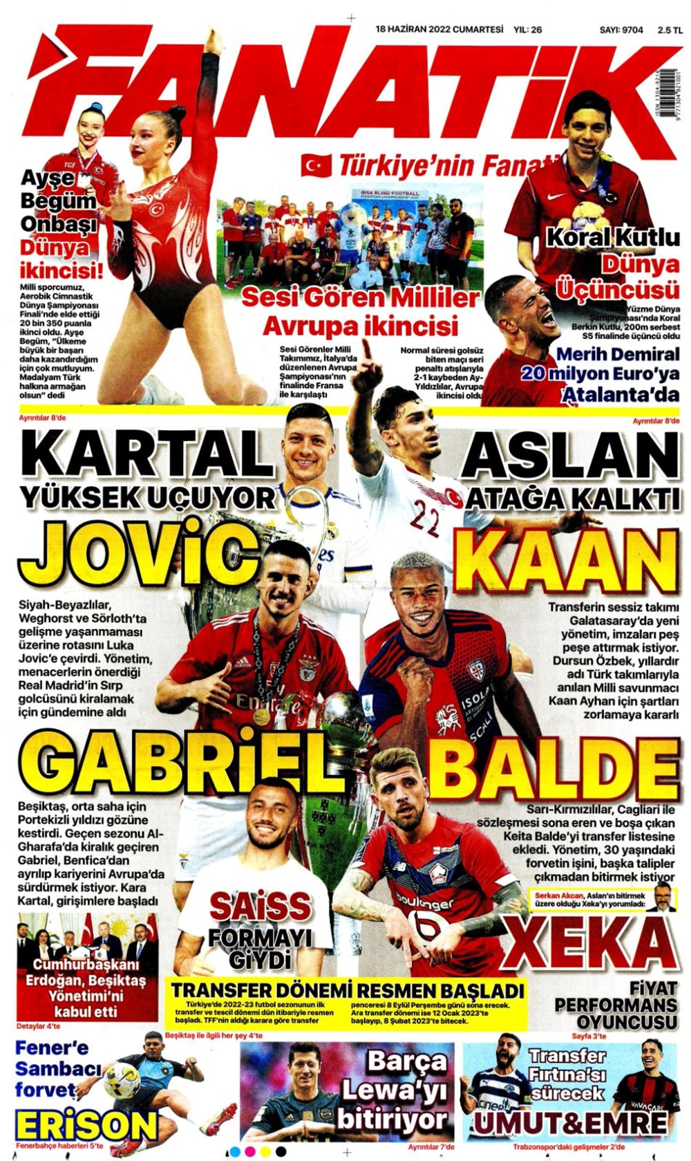 Günün spor manşetleri (18 Haziran 2022) - 2