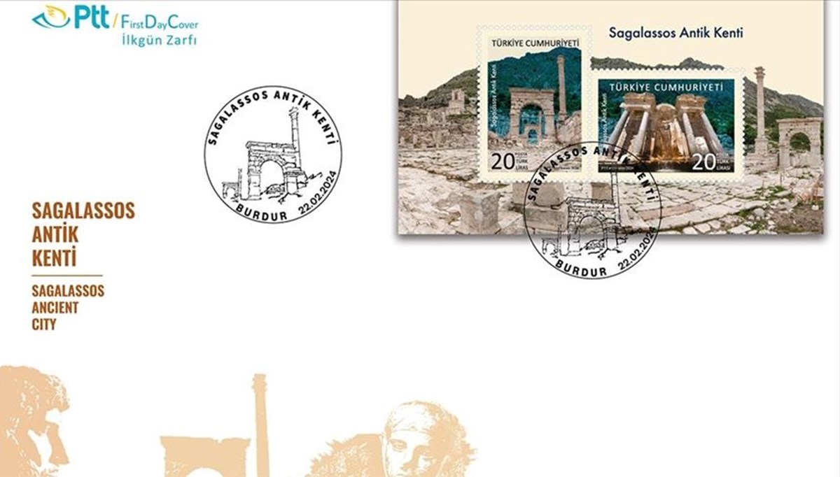 PTT'den Sagalassos Antik Kenti konulu anma pulu ve ilk gün zarfı PTT'den Sagalassos Antik Kenti konulu anma pulu ve ilk gün zarfı