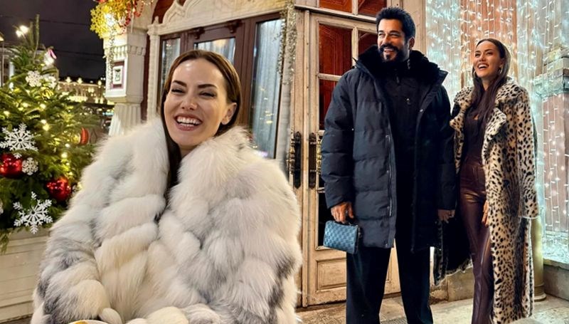 Moskova'ya gittiler: Fahriye Evcen ile Burak Özçivit aşka geldi