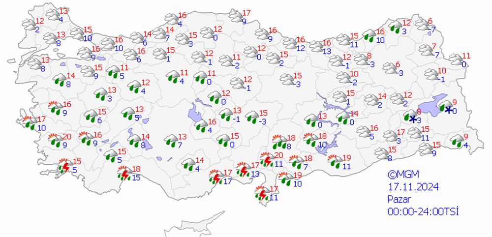 8 il için sarı kodlu sağanak uyarısı: Karla karışık yağmura dikkat! - 14