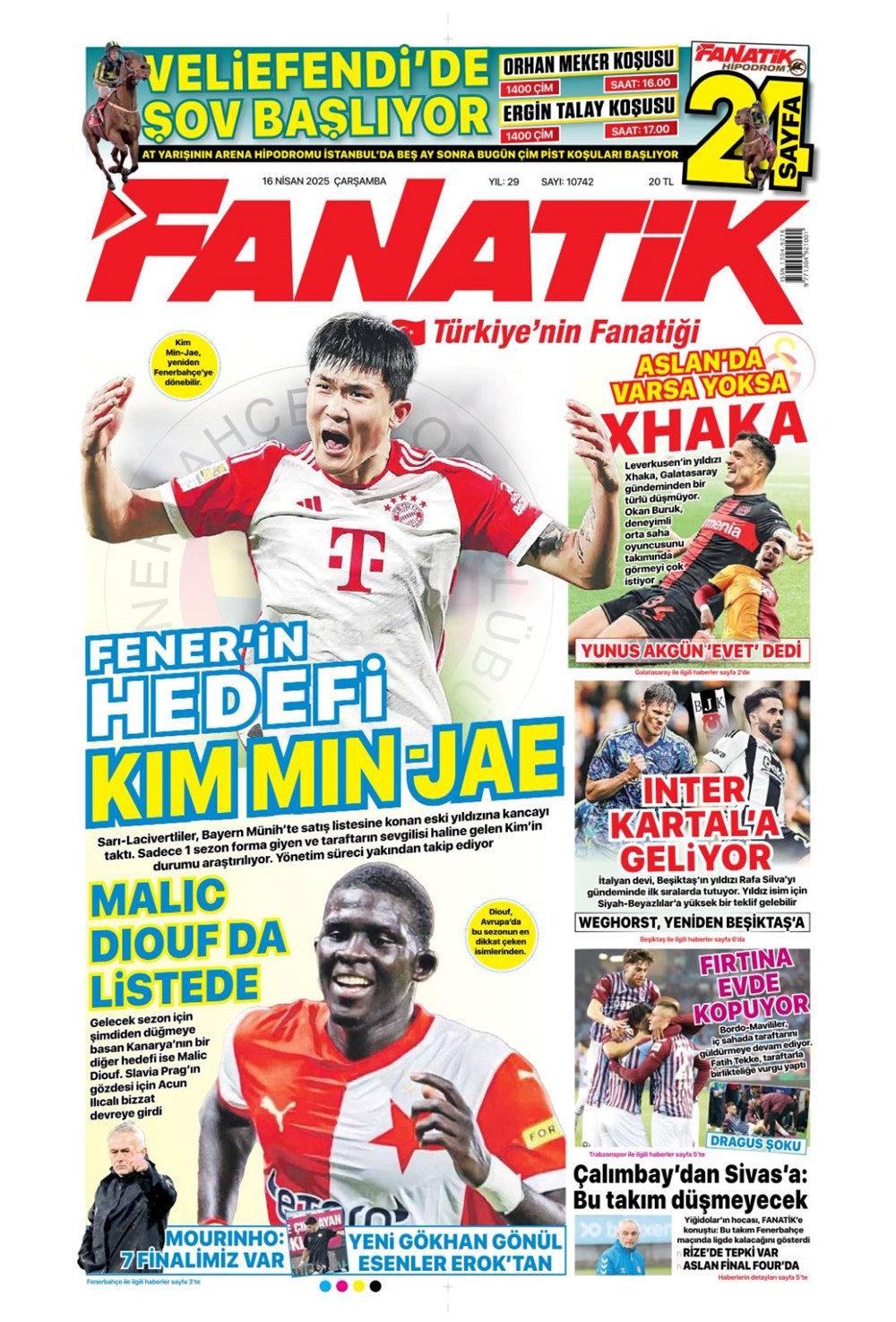 "Kim Min-Jae harekatı" (16 Nisan 2025 spor manşetleri) - 8