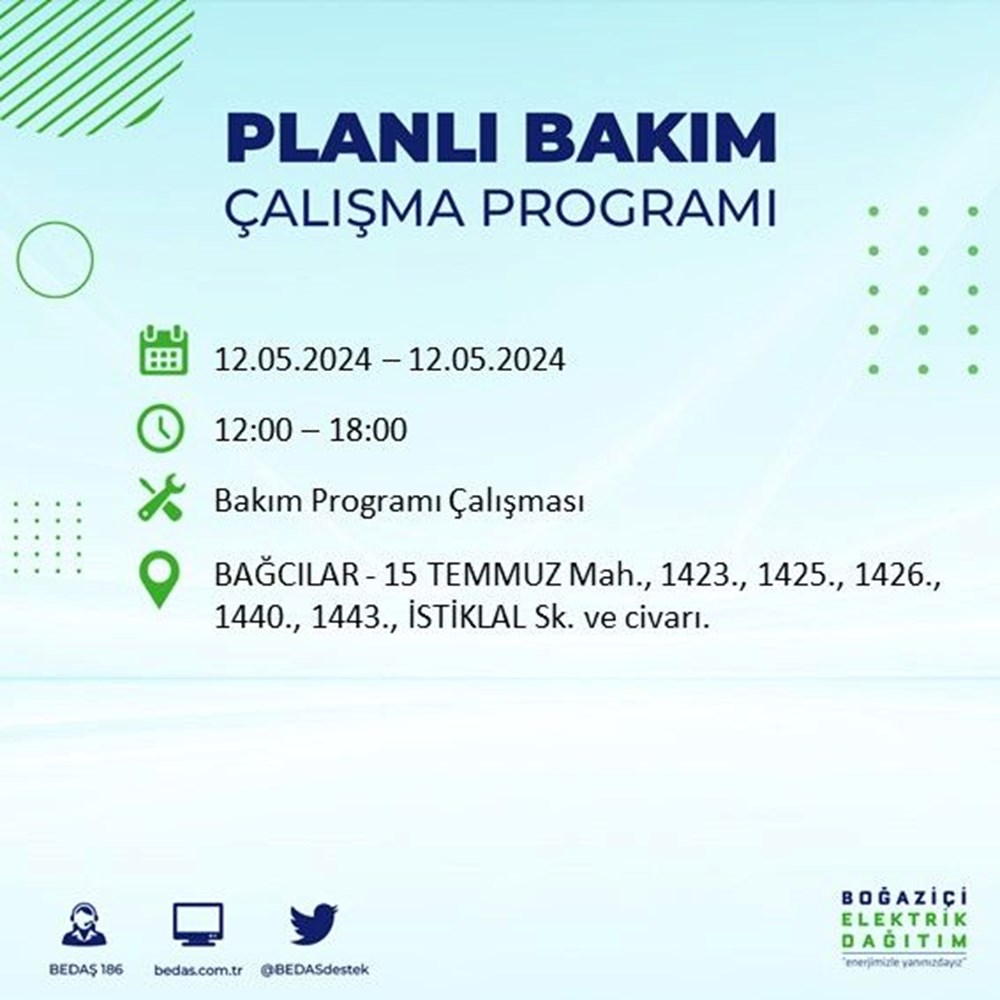 İstanbul'un 10 ilçesinde elektrik kesintisi: Elektrikler ne zaman gelecek? BEDAŞ kesinti programı - 2