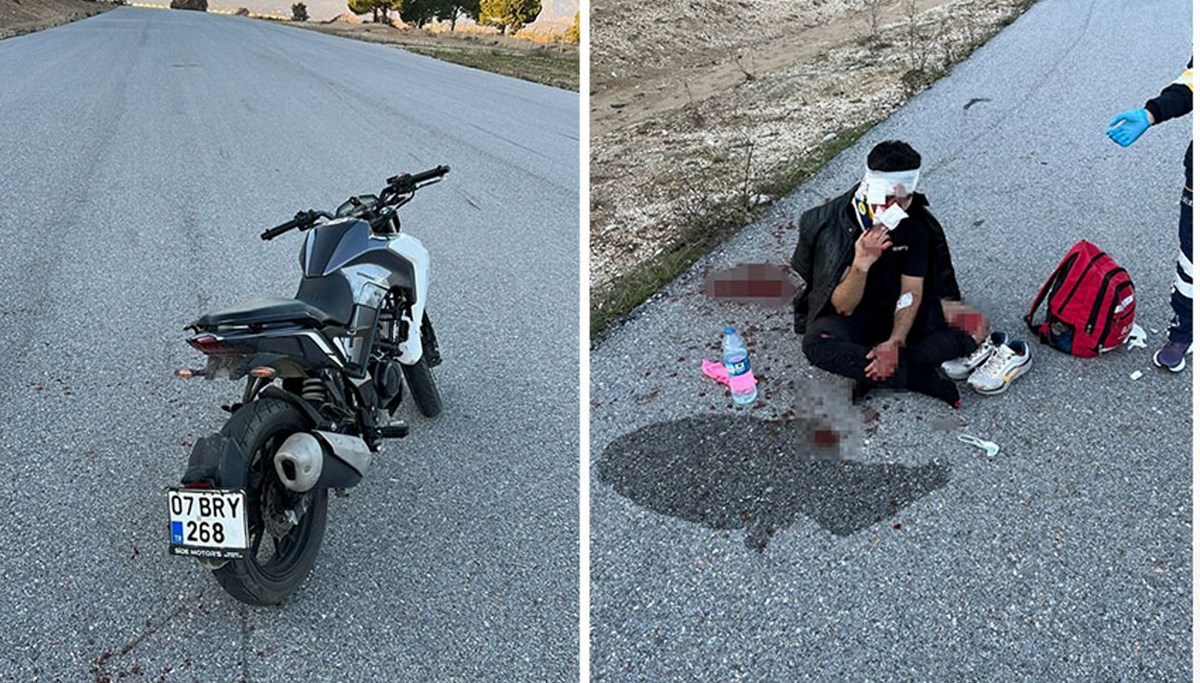 Uçak pistinde motosiklet kazası: 2 yaralı Uçak pistinde motosiklet kazası: 2 yaralı