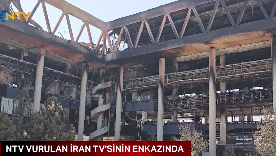 NTV vurulan İran TV'sinin enkazında