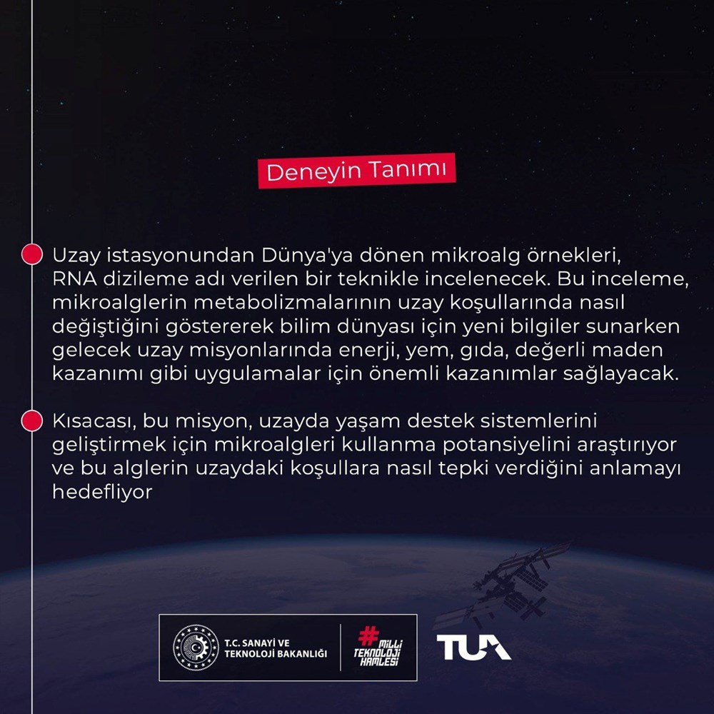 Deney çalışmalarında üçüncü gün, Türkiye'nin ilk astronotu Alper Gezeravcı, güne yeni deneylerle başladı - 13