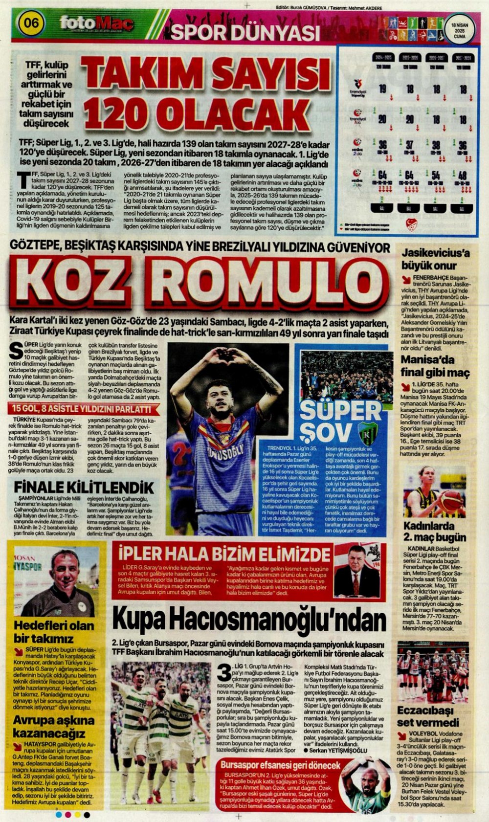 "Kolo Muani bombası" (18 Nisan 2025 spor manşetleri) - 6