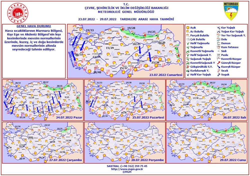 Hafta sonu hava nasıl olacak? | Sıcak çarpmasına dikkat (23-24 Temmuz hava durumu) - 7