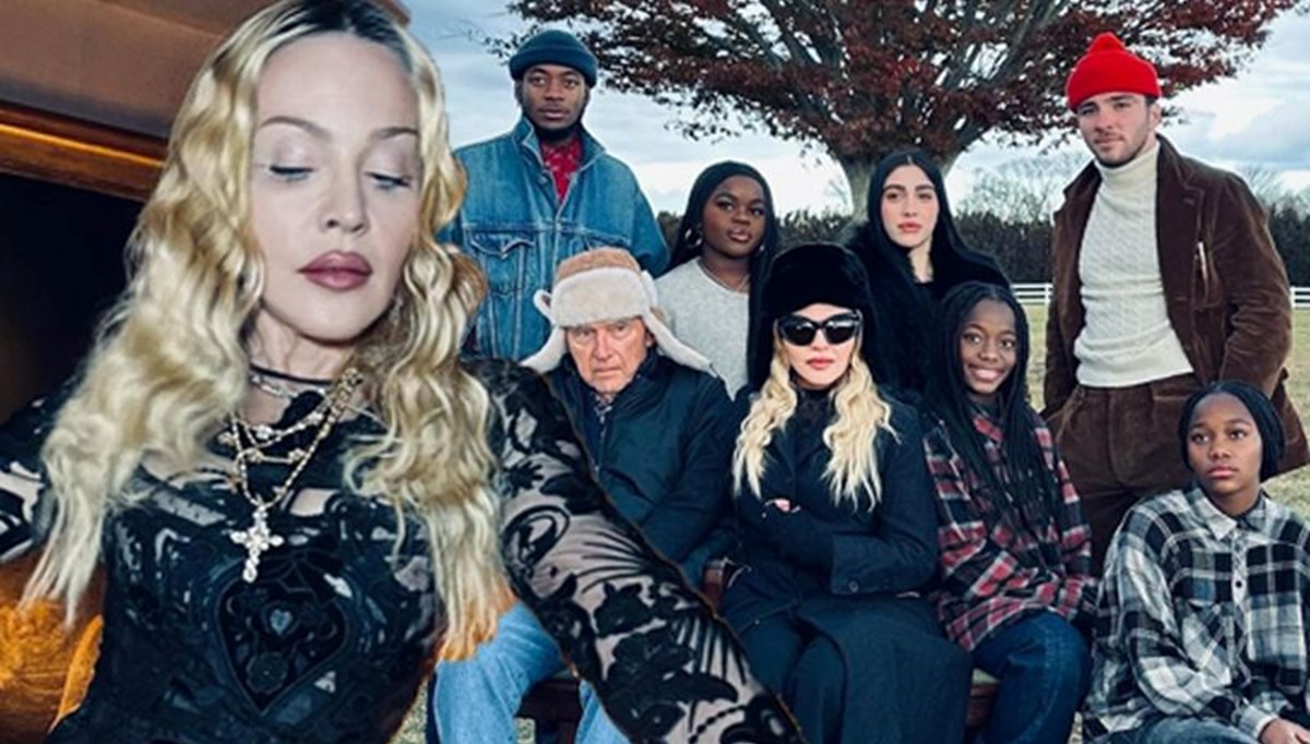 Babası ve 6 çocuğuyla bir arada: Madonna'dan mutlu aile pozları Babası ve 6 çocuğuyla bir arada: Madonna'dan mutlu aile pozları
