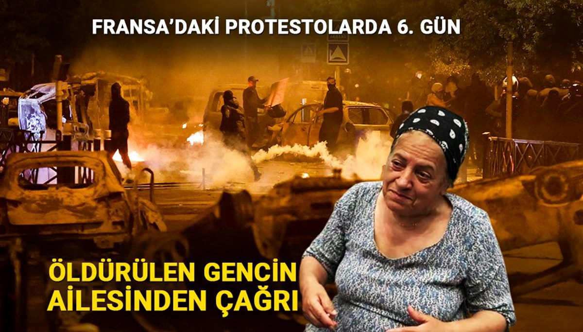 Fransa'daki protestolarda 6. gün: Öldürülen gencin ailesinden sükunet çağrısı Fransa'daki protestolarda 6. gün: Öldürülen gencin ailesinden sükunet çağrısı
