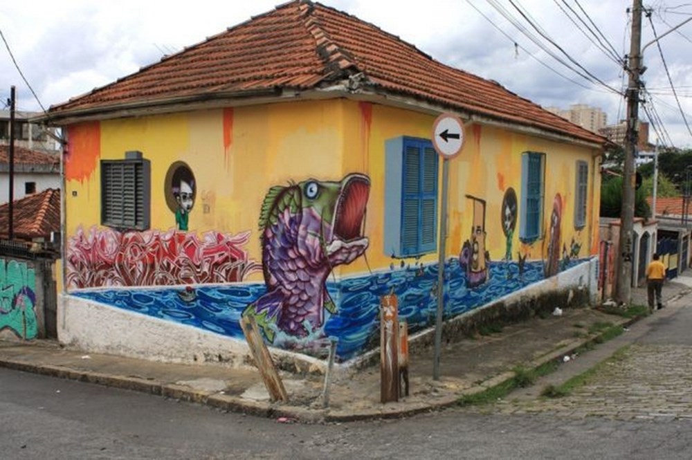 Креативные улицы. Креативная улица. Fábio Gomes Street Art.