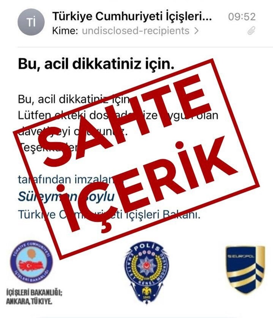 Bu e-postalara dikkat! EGM'den önemli uyarı - 2