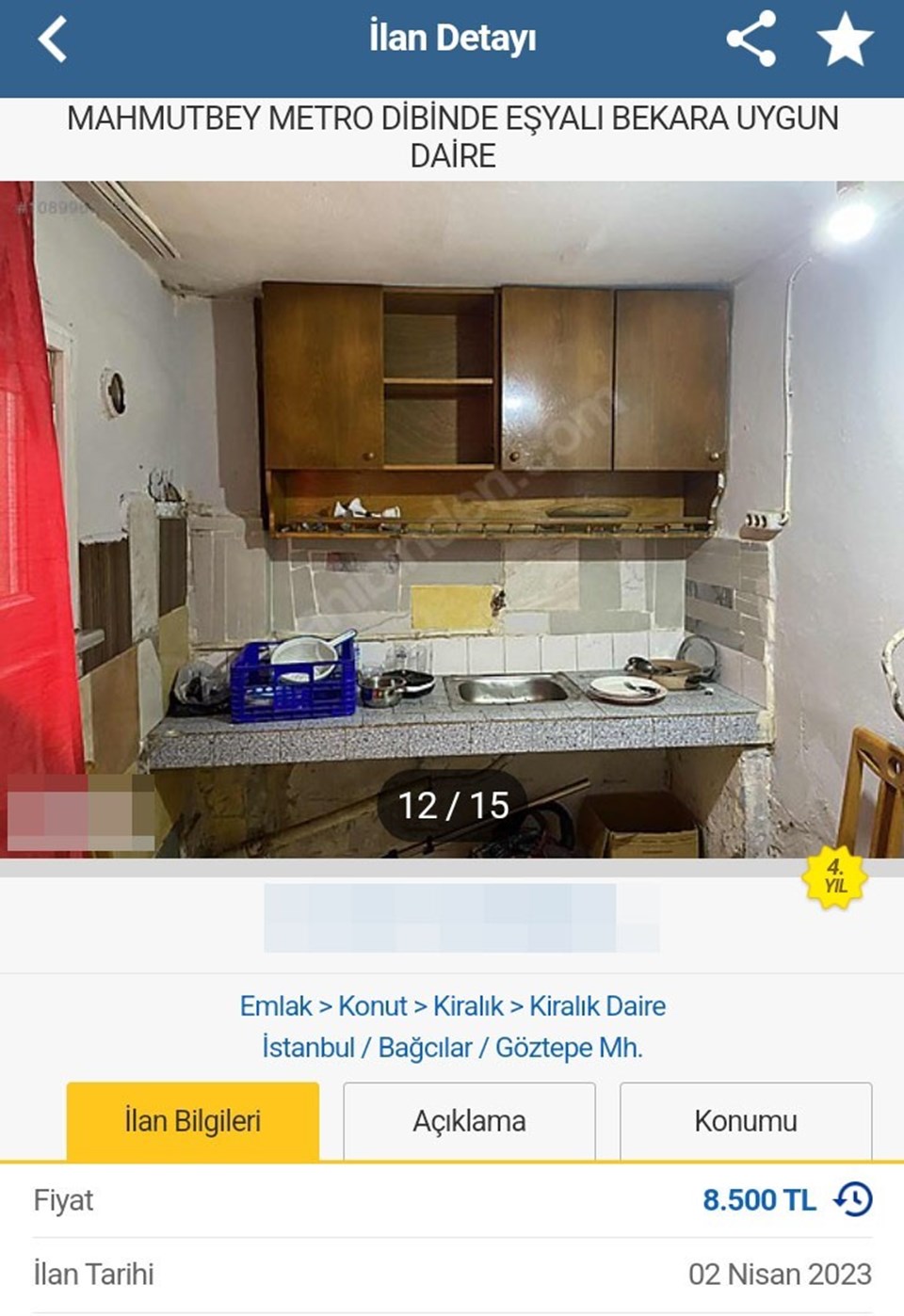 Bodrum kattaki harabe eve fahiş kira ile ilan - 3