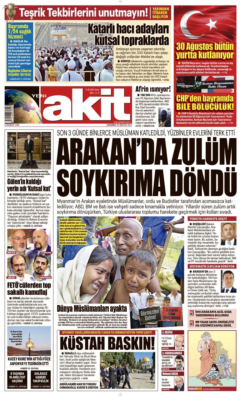 Günün gazete manşetleri (30 Ağustos 2017) Son Dakika Türkiye